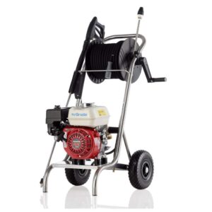 PROFI-JET B 10/200 เครื่องอัดฉีดน้ำแรงดันสูง 200 บาร์ ระบบเครื่องยนต์ Honda GX200 รุ่น รถเข็น 2 ล้อ โลม้วนสายอัดฉีด